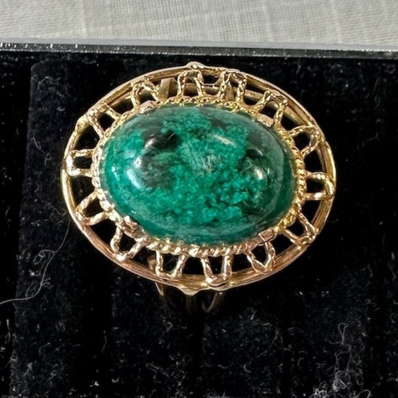 Vintage Israeli Eilat Stone 14K Ring Size 7 - Picture 11 of 14